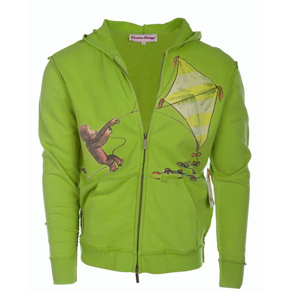 Curious George Zip Hoodie Green